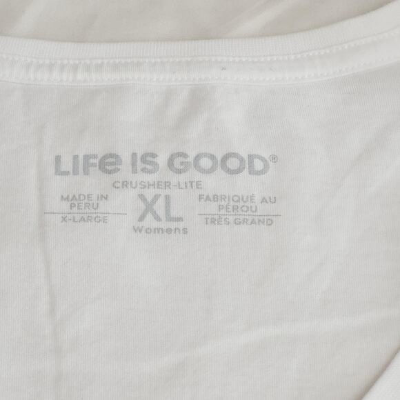 Life Is Good Shirt Womens XL White Crusher Lite Beach Rainbow Pride Graphic Tee - Picture 3 of 9